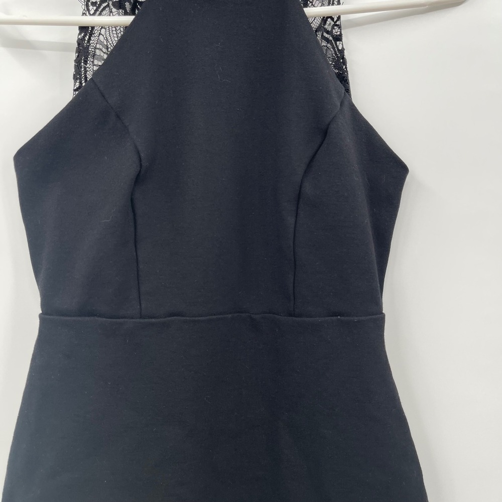 Lulus Women's Size‎ S Black Lace Halter Bodycon Party Cocktail Mini Dress - Picture 2 of 12